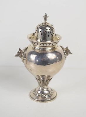 Lot 138 - A silver sugar castor, with silver gilt...