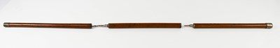 Lot 252 - A 19th century three part walking cane, the...