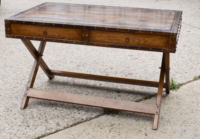 Lot 464 - A modern oak shipman’s table with map of the...