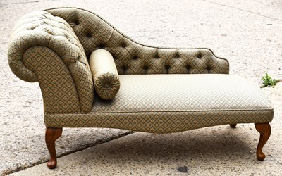 Lot 468 - A modern chaise lounge of small proportions...