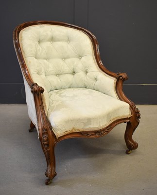 Lot 488 - A Victorian rosewood frame armchair, circa...