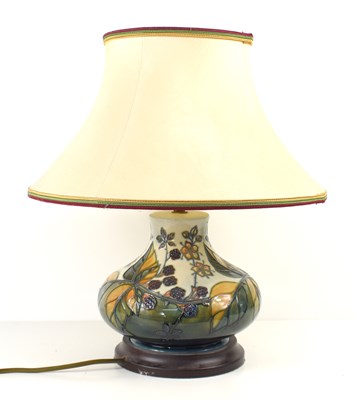 Lot 196 - A Moorcroft pottery lamp base of baluster form,...