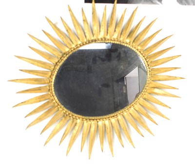 Lot 495 - A vintage Starburst mirror, gilt metal, 55cm...