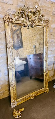 Lot 560 - A large 19th century French wall mirror,...