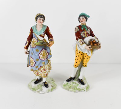 Lot 220 - A pair of early Derby figurines circa 1830,...
