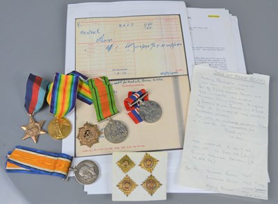 Lot 464 - A WWI medal group to Lieut S.G Rendel and to...