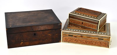 Lot 445 - A group of three trinket boxes to include a...