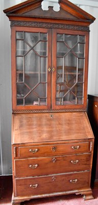 Lot 482 - A 19th century mahogany bureau bookcase of...