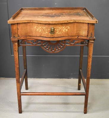Lot 470 - An Edwardian walnut marquetry side table, with...