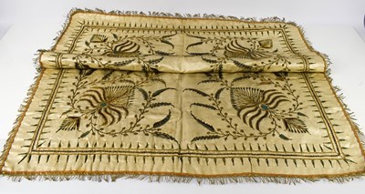 Lot 272 - A 19th century embroidery, of quartered form,...