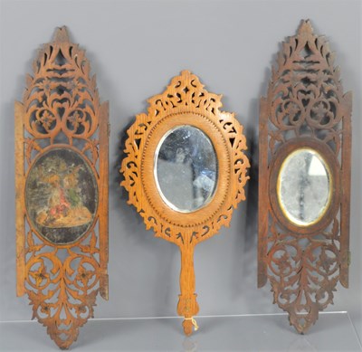 Lot 605 - Two 19th century Chinese panels off a dressing...