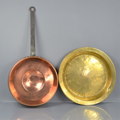 Lot 404 - A 19th century copper and cast iron pan...