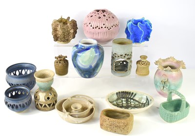 Lot 40 - A group of studio pottery to include two John...