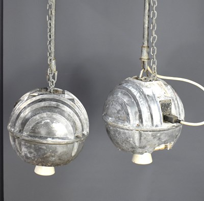 Lot 140 - A pair of vintage industrial cast aluminium...