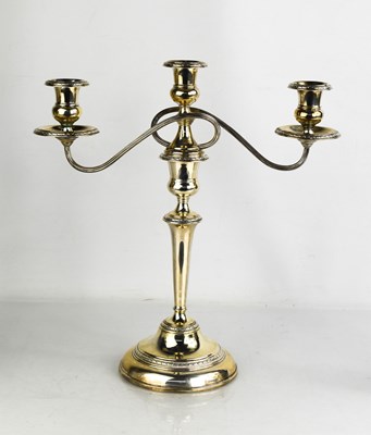 Lot 274 - A silver candleabra, with three branches and...