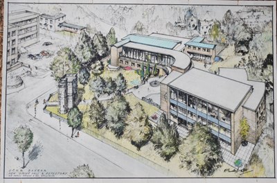 Lot 78 - An original pencil and crayon design for Sir...