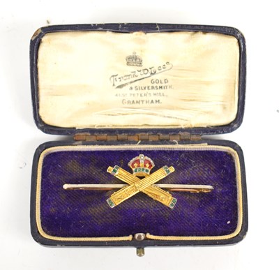 Lot 21 - A 15ct gold and enamel sweetheart brooch for...