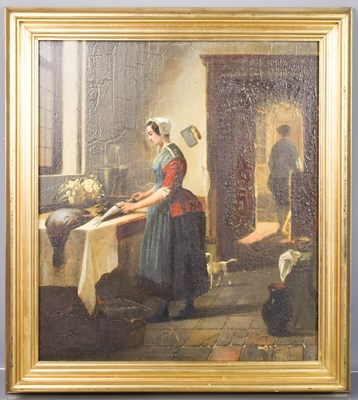 Lot 520 - A Dutch 18th century style oil on board,...