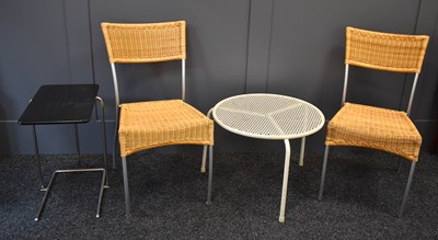 Lot 148 - A mid-century white metal coffee table, two...