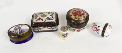 Lot 232 - A 19th century enamel box and cover, an enamel...