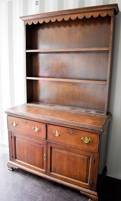Lot 625 - A 19th century oak welsh dresser, two drawers...