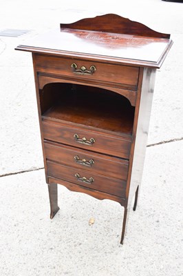 Lot 595 - An Edwardian mahogany music cabinet, 109cms...