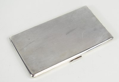 Lot 395 - A silver cigarette case of rectangular form,...
