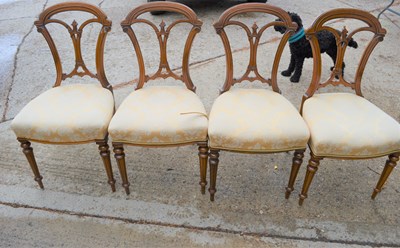 Lot 596 - A set of four bedroom chairs with upholstered...