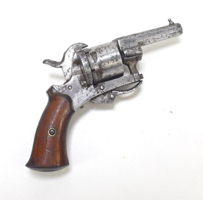 Lot 14 - A 19th century Belgian six shot pinfire...