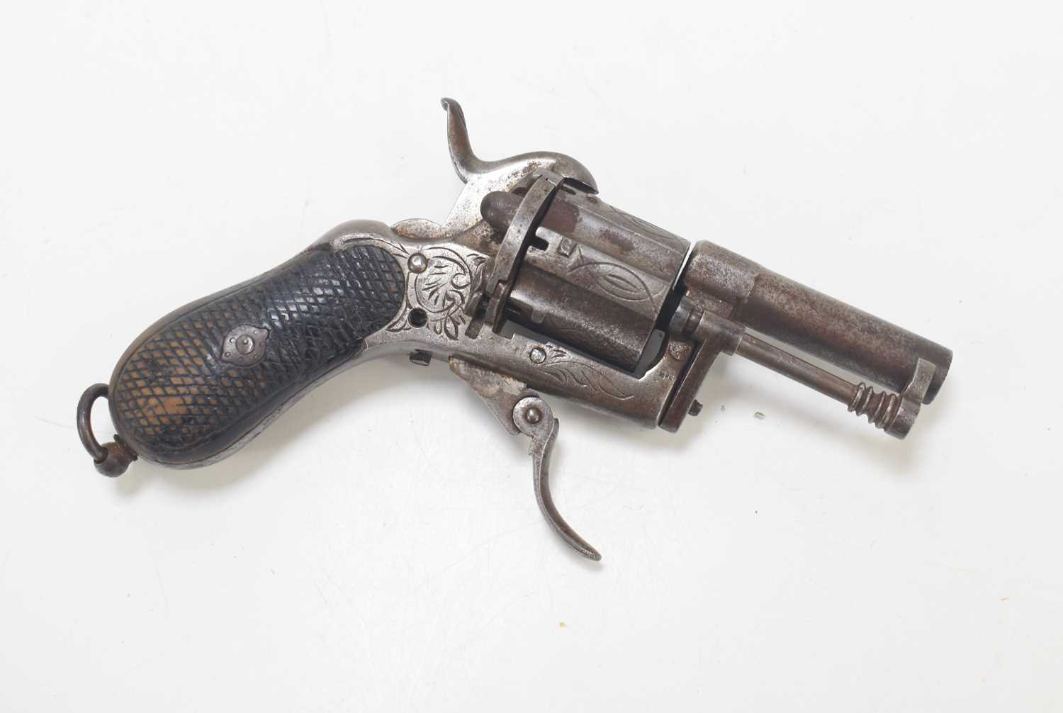 Lot 15 - A 19th century Belgian six shot pinfire...