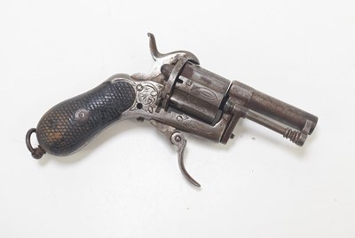 Lot 15 - A 19th century Belgian six shot pinfire...