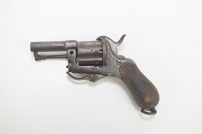 Lot 15 - A 19th century Belgian six shot pinfire...
