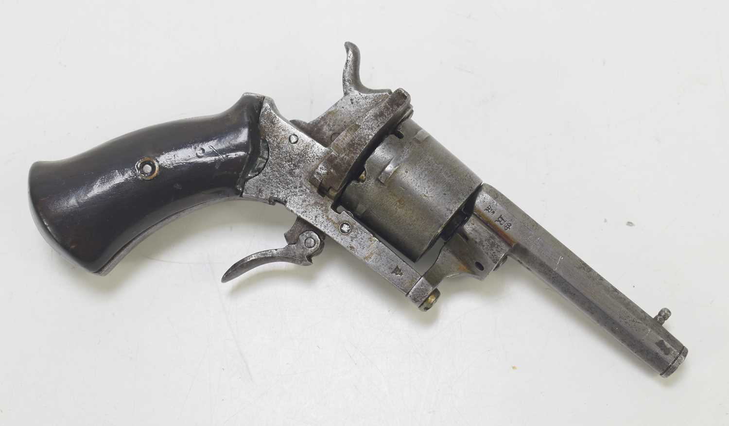 Lot 16 - A 19th century Belgian six shot pinfire...