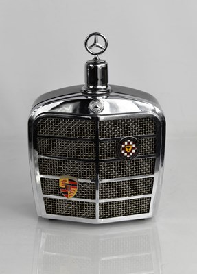 Lot 392 - A novelty Mercedes musical grill decanter.