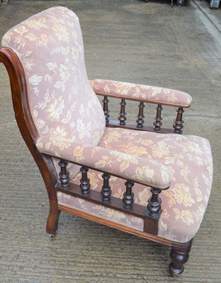 Lot 601 - A pale pink ground upholstered Victorian...