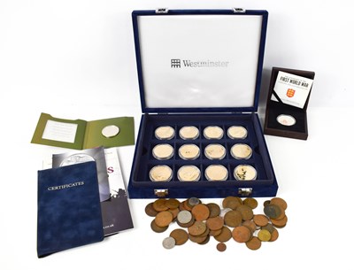 Lot 95 - A selection of coins to include a set of...