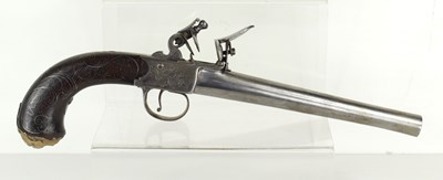 Lot 11 - A Flintlock box-lock pistol by Grice of London,...