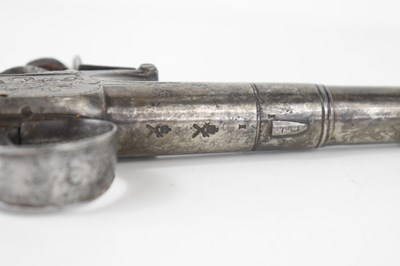 Lot 3 - A flintlock boxlock pocket pistol by Barber,...
