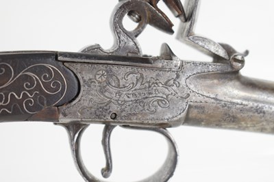 Lot 3 - A flintlock boxlock pocket pistol by Barber,...