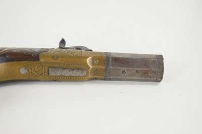 Lot 4 - A 19th century boxlock percussion pistol by...