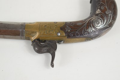 Lot 4 - A 19th century boxlock percussion pistol by...