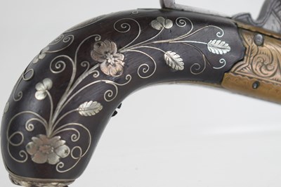 Lot 5 - A 19th century boxlock percussion pistol by...