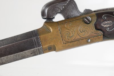 Lot 5 - A 19th century boxlock percussion pistol by...
