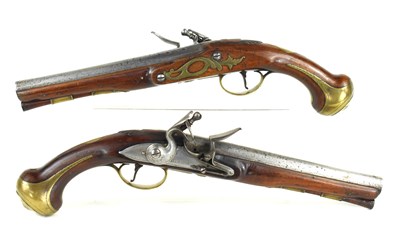 Lot 12 - A pair of 18th century flintlock pistols, the...