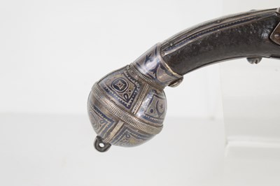 Lot 9 - A 19th century Turkish flintlock pistol, the...