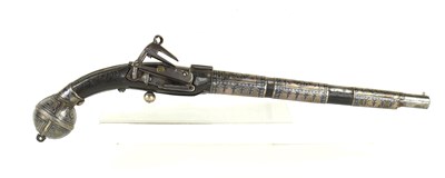 Lot 9 - A 19th century Turkish flintlock pistol, the...
