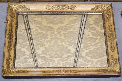 Lot 554 - An antique giltwood wall mirror, with...