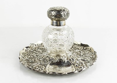 Lot 282 - A fine Edward VII hallmarked silver inkstand...