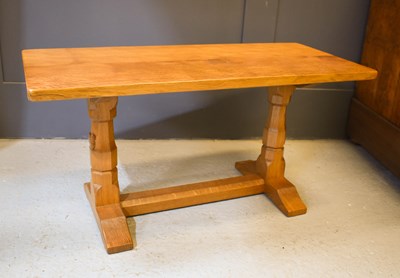 Lot 670 - A Wilf Hutchinson 'Squirrelman' oak coffee...