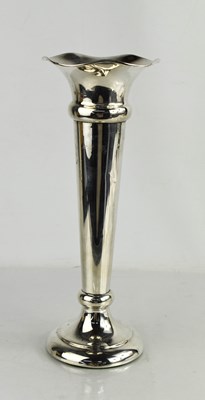 Lot 272 - An Edwardian silver trumpet vase, with flared...